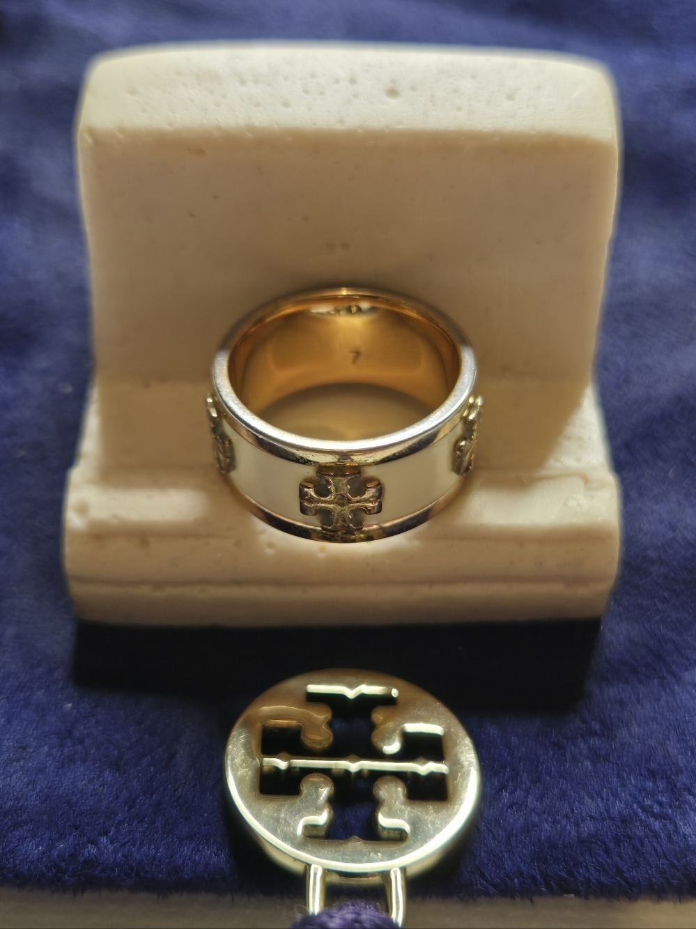 Tory Burch Cream Logo Ring